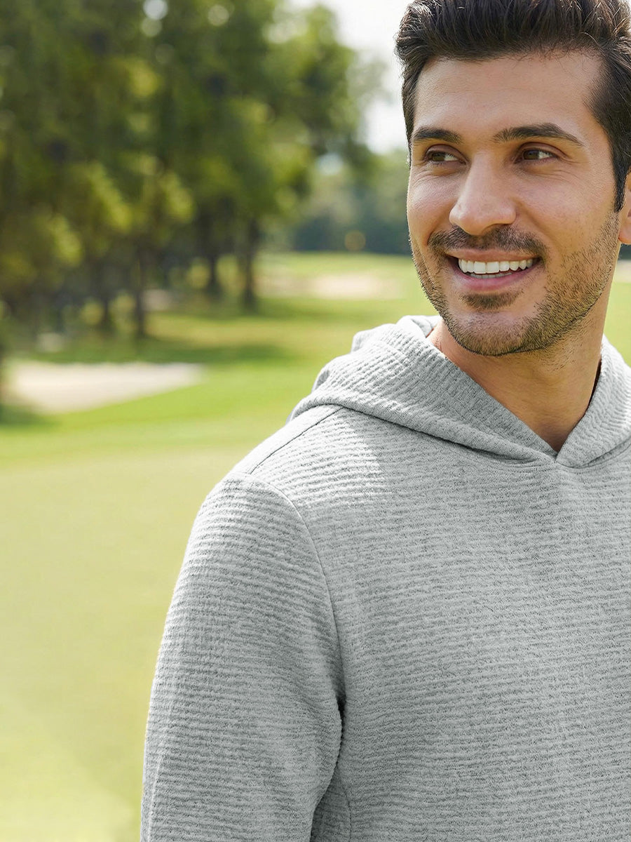 Texture Solid Hoodies Pullover